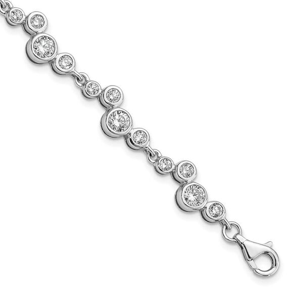 Kazi Luxury Sterling Silver Rhodium-plated CZ Bracelet